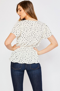 Peplum Short Sleeve Blouse