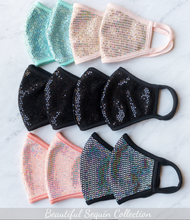 Load image into Gallery viewer, Sequin Sparkle Face Mask (multiple colors)
