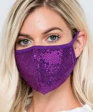 Load image into Gallery viewer, Sequin Sparkle Face Mask (multiple colors)
